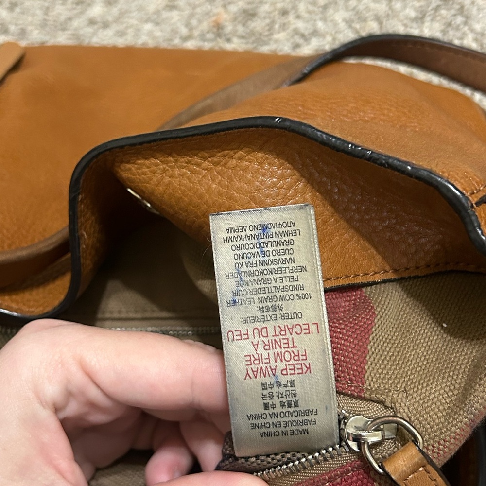 Burberry Calfskin House Check Maidstone Medium Brown Shoulder Bag Authentic Tote - Picture 16 of 16